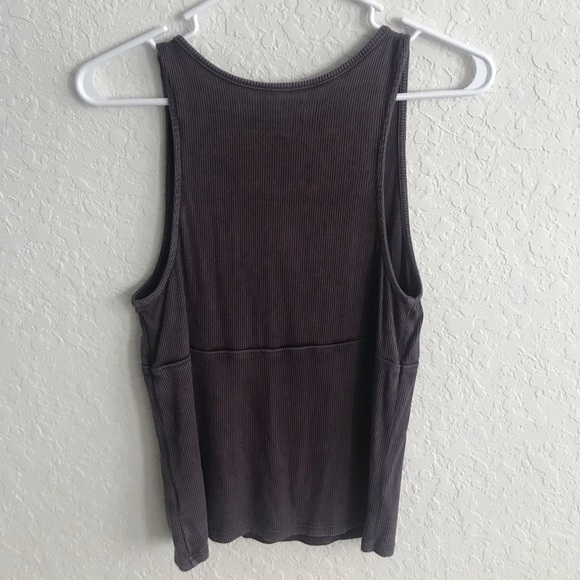Dark purple tie up tank - Picture 2 of 2